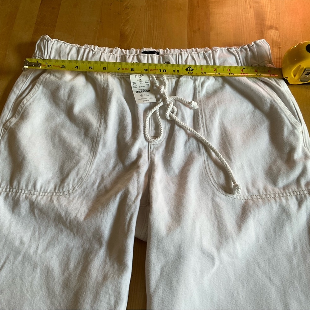 J.Crew Men’s NWT White Cotton Drawstring Pants Size 32 Elastic Waist - Picture 8 of 16